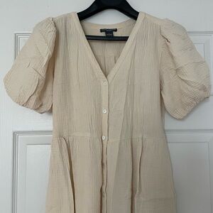 Creme Gauze Maxi Dress